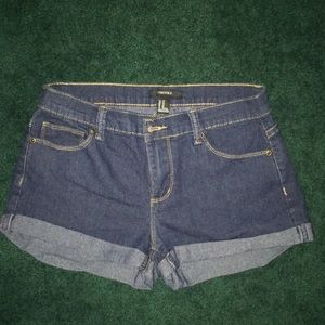 High waisted jean shorts